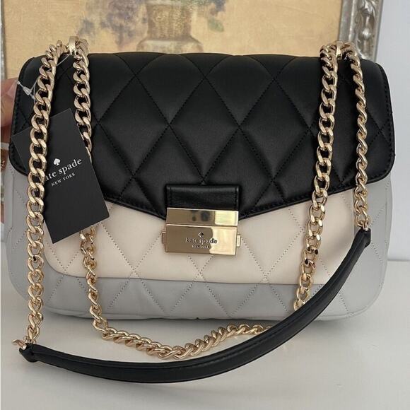 NWT Kate Spade ♠️ CAREY Colorblock Quilted Leather Bag #KA762 - Picture 4 of 6